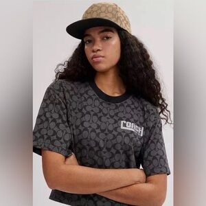 Coach•Baseball Hat Signature Jacquard Khaki Black•Size XS/S•NWT